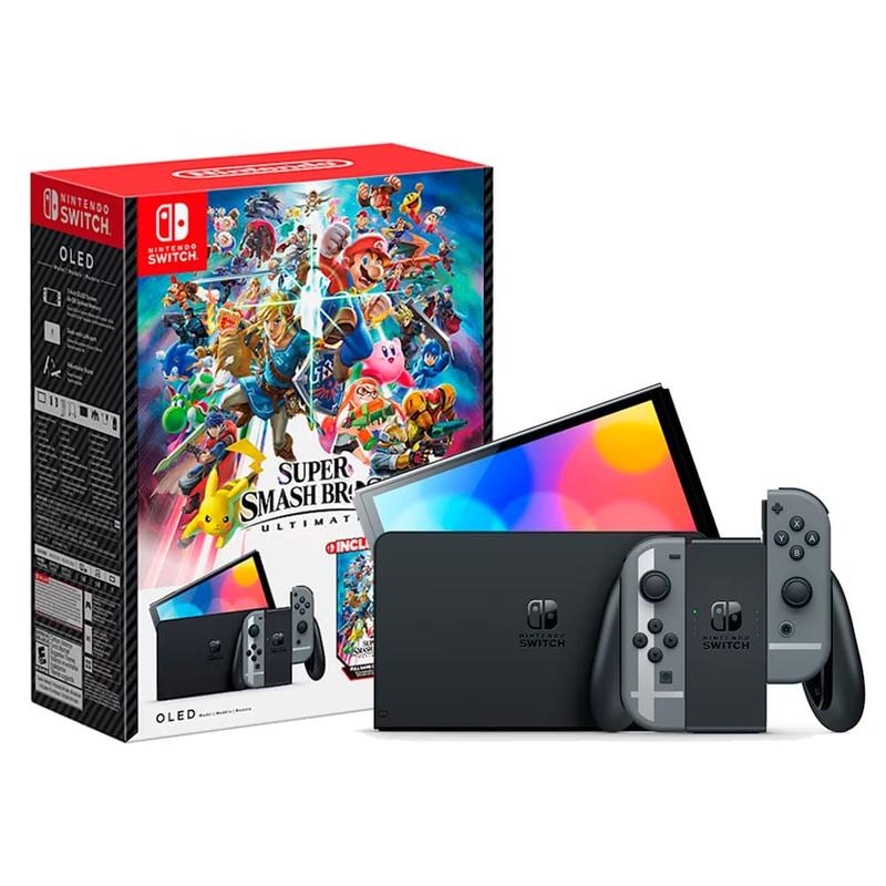 Console Nintendo Switch Oled 64GB Cinza Edição Especial Jogo Super